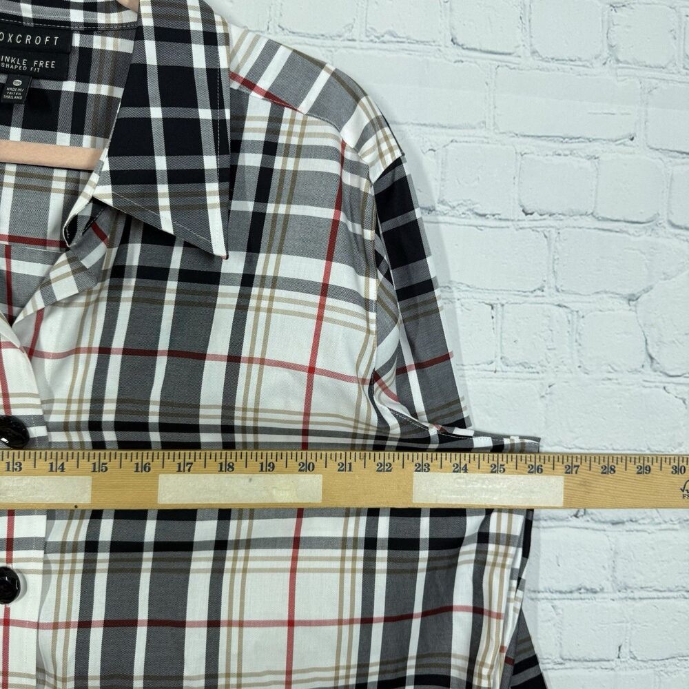 Foxcroft Wrinkle Free Plaid Button Up Blouse Women Plus 18W Long Sleeve Shirt - Picture 8 of 12